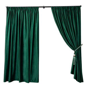 Set 2 draperii Hiko COMFY catifea verde smarald, cu rejansa - Img 2