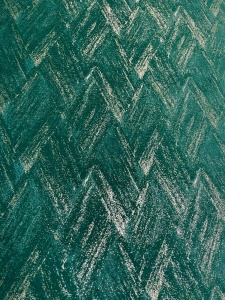 Set 2 draperii Hiko Goldie COMFY Istanbul, catifea imprimata, verde smarald auriu, cu rejansa creion, 6,5cm - Img 2