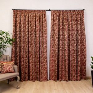 Set 2 draperii Hiko ROYAL SHINE bordeaux, cu rejansa - Img 4