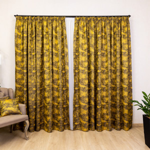 Set 2 draperii Hiko ROYAL SHINE galben, cu rejansa - Img 4