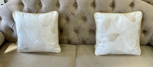 Set 2 perne decorative 2Face din bumbac brodat, cu fata detasabila, Hiko crem, editie limitata - Img 7