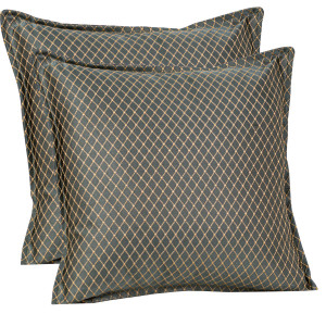 Set doua perne decorative cu fata detasabila, Hiko ROYAL ROMB verde 2x40x40cm