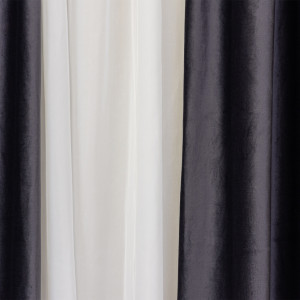 Draperie Hiko Comfy catifea gri antracit, cu rejansa, 1 bucata - Img 3