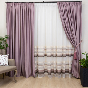 Draperie Hiko COMFY catifea roz pudra, cu rejansa, 1 bucata - Img 1