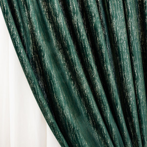 Draperie Hiko Comfy New Imperial catifea imprimata verde intens/gold, cu rejansa, 1 bucata - Img 4