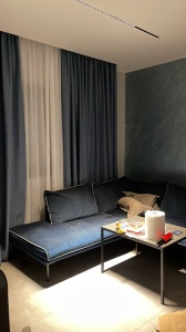 Draperie opaca, Hiko Deluxe Blackout 100%, albastru, cu rejansa, 1 bucata - Img 7