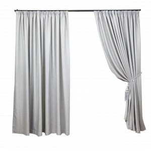 Draperie opaca, Hiko Deluxe Blackout 100 % gri, cu rejansa, 1 bucata - Img 2