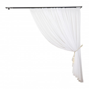 Perdea alba, Hiko Silk, triplu voal, cu rejansa creion - Img 2