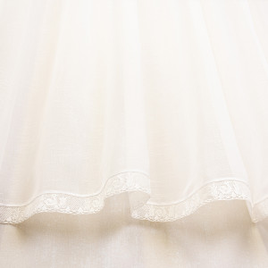 Perdea alba, scurta, tip in cu dantela Hiko Angie's Duck pentru geam bucatarie sau balcon, pentru galerie sau sina, cu rejansa Premium creion de 6,5cm - Img 3