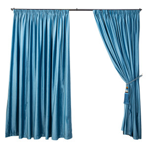 Set 2 draperii din catifea Hiko Comfy Ocean Blue, cu rejansa - Img 2