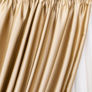Set 2 draperii Hiko Blackout, dimout crem lucios, cu rejansa - Img 3