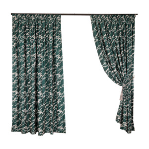 Set 2 draperii Hiko Chenille verde, dark, cu rejansa - Img 2
