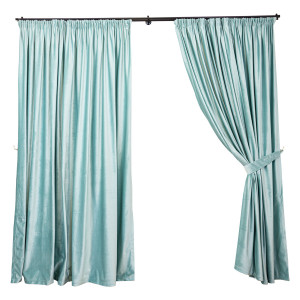 Set 2 draperii Hiko COMFY catifea ice blue, cu rejansa - Img 2