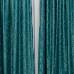 Set 2 draperii Hiko Imperial Garden verde petrol, cu rejansa - Img 2