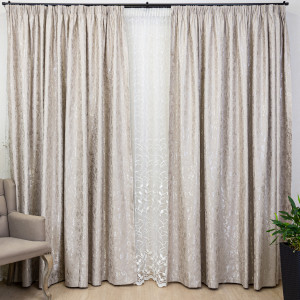 Set 2 draperii Hiko IMPERIAL SHADOW light taupe, cu rejansa - Img 3
