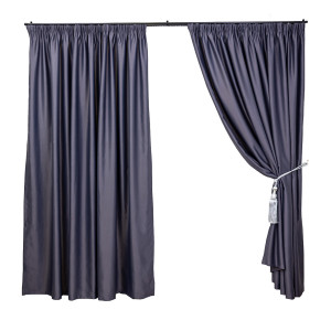 Set 2 draperii opace, Hiko Blackout, dimout antracit, cu rejansa premium, creion de 6,5cm - Img 2