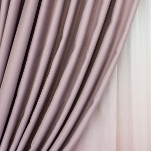 Set 2 draperii opace, Hiko Blackout roz lavanda prafuit, cu rejansa - Img 4