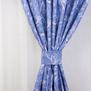 Set 2 draperii scurte din bumbac, Hiko Nostalgie Garden Byzantine, cu rejansa creion de 6,5cm si 2 benzi de prindere - Img 5