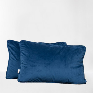 Set 2 perne decorative 2x40x60cm cu fata detasabila, Hiko COMFY catifea albastru royal - Img 2