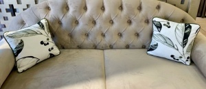 Set 2 perne decorative, cu fata detasabila, Hiko Plus Olive kaki 2x40x40cm - Img 8