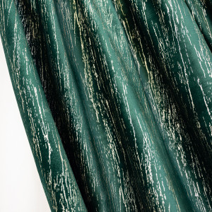 Set 3 piese Hiko, doua draperii Comfy New Imperial catifea imprimata verde intens/gold si o perdea Ana voal, cu rejansa - Img 3