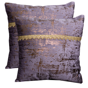 Set doua perne decorative cu fata detasabila, Hiko COMFY IMPERIAL catifea roz murdar 2x40x40cm - Img 2