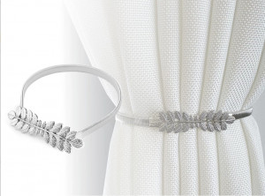Snur decorativ Hiko Fancy Metal grey, pentru prindere perdele si draperii