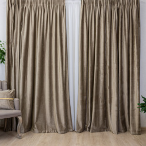 Draperie Hiko COMFY catifea bej, cu rejansa, 1 bucata - Img 3