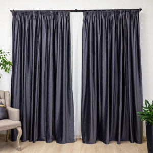 Draperie Hiko Comfy catifea gri antracit, cu rejansa, 1 bucata - Img 4