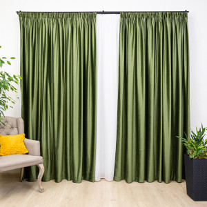 Draperie Hiko Comfy catifea khaky, cu rejansa, 1 bucata - Img 4