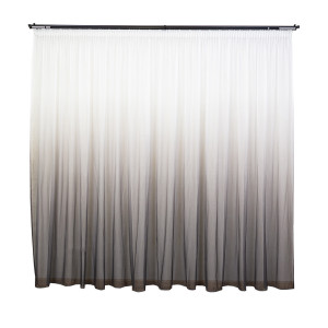 Perdea crep fin Hiko New Degradee gri, cu rejansa Premium, creion de 6,5cm - Img 2