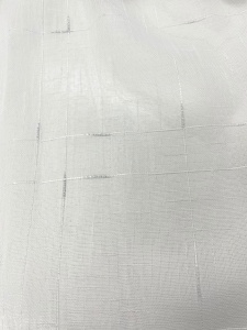 Perdea tip in Hiko Angie Linen alb/ argintiu, cu rejansa la alegere - Img 2