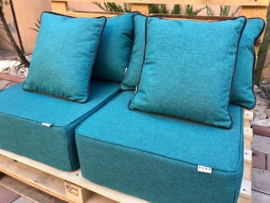 Perna sezut Hiko Out cu burete ferm 50x50cm cu inaltime 20cm verde pentru canapele exterior, paleti, terasa - Img 6