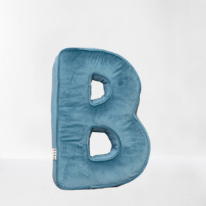 Perna XL-40cm, Hiko Name litera B din catifea albastra sau roz, cu vipusca - Img 2