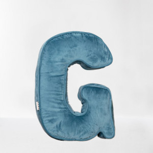 Perna XL-40cm, Hiko Name litera G din catifea albastra sau roz, cu vipusca - Img 2
