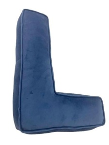 Perna XL, 42cm, Hiko Name litera L din catifea albastra sau roz, cu vipusca - Img 2