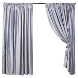 Set 2 draperii gri Hiko catifea Comfy Steel Grey, cu rejansa - Img 2