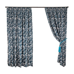 Set 2 draperii Hiko Chenille albastru, dark, cu rejansa (Copy 2) - Img 2