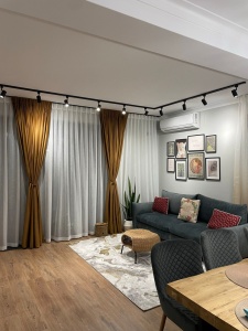 Set 2 draperii Hiko COMFY catifea cognac, cu rejansa - Img 7