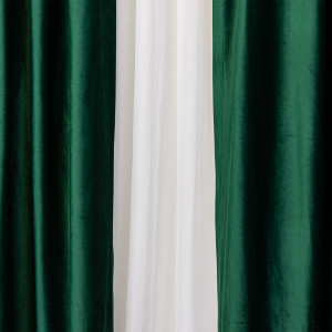 Set 2 draperii Hiko COMFY catifea verde smarald, cu rejansa - Img 3