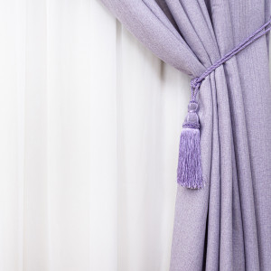 Set 2 draperii Hiko Lux Blackout, dimout mov lavanda, cu rejansa - Img 4