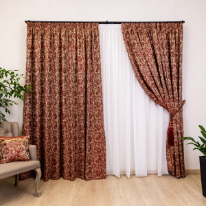 Set 2 draperii Hiko ROYAL SHINE bordeaux, cu rejansa
