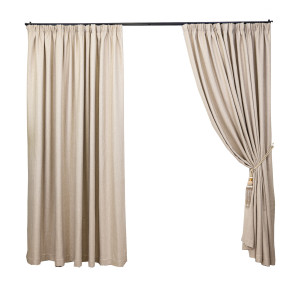 Set 2 draperii opace, Hiko Deluxe Blackout 100% bej deschis, cu rejansa - Img 4
