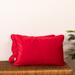 Set 2 perne decorative 2x40x60cm cu fata detasabila, Hiko COMFY catifea rosu intens - Img 3