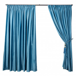 Draperie din catifea Hiko Comfy Ocean Blue, cu rejansa, 1 bucata - Img 2