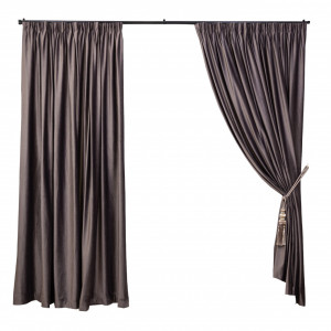 Draperie Hiko Comfy catifea Deep Taupe, cu rejansa, 1 bucata - Img 2