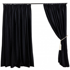 Draperie Hiko COMFY, catifea neagra, cu rejansa, 1 bucata - Img 2