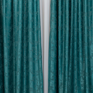 Draperie Hiko Imperial Garden verde petrol, cu rejansa Premium, creion de 6,5cm, 1 bucata - Img 2