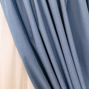 Draperie opaca, Hiko Deluxe Blackout 100%, albastru, cu rejansa, 1 bucata - Img 2