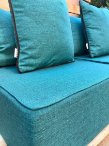 Perna sezut Hiko Out cu burete ferm 50x50cm cu inaltime 20cm verde pentru canapele exterior, paleti, terasa - Img 1